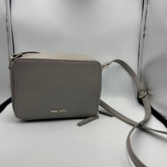 Nine West Gray Small Squared Cross Body Bag with Studs - Picture 1 of 8